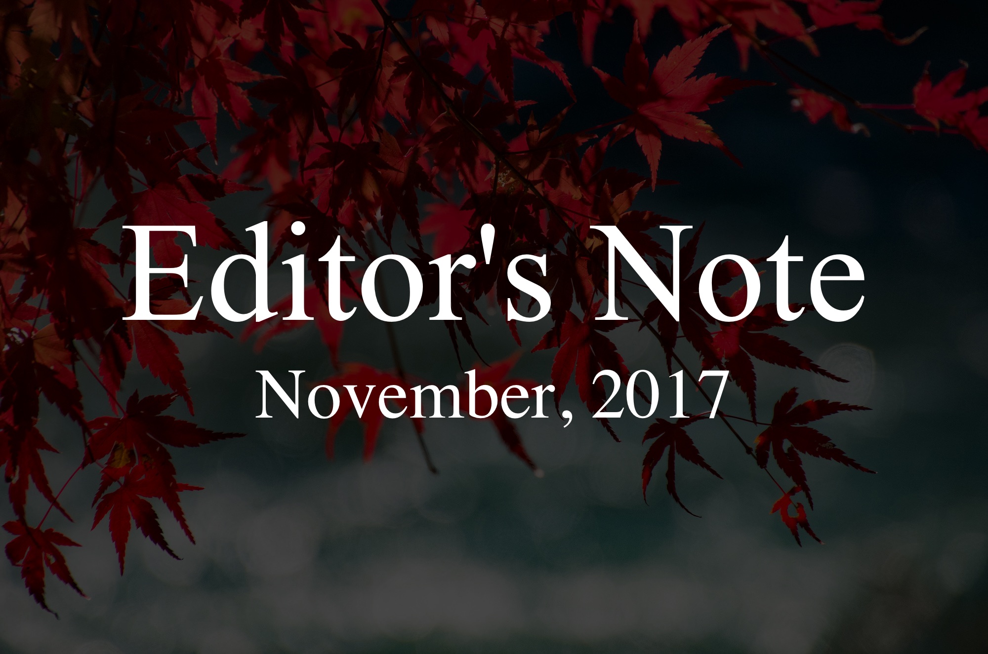 Editorsnote november
