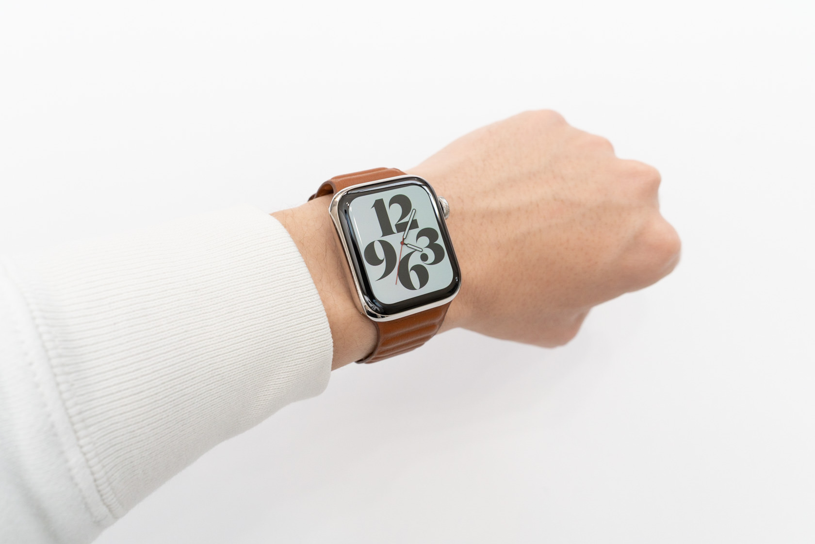 美品】Apple Watch 44mmサドルブラウンレザーリンクS/M-